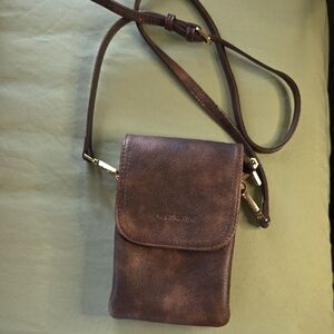 Brown Vegan Leather Crossbody Bag